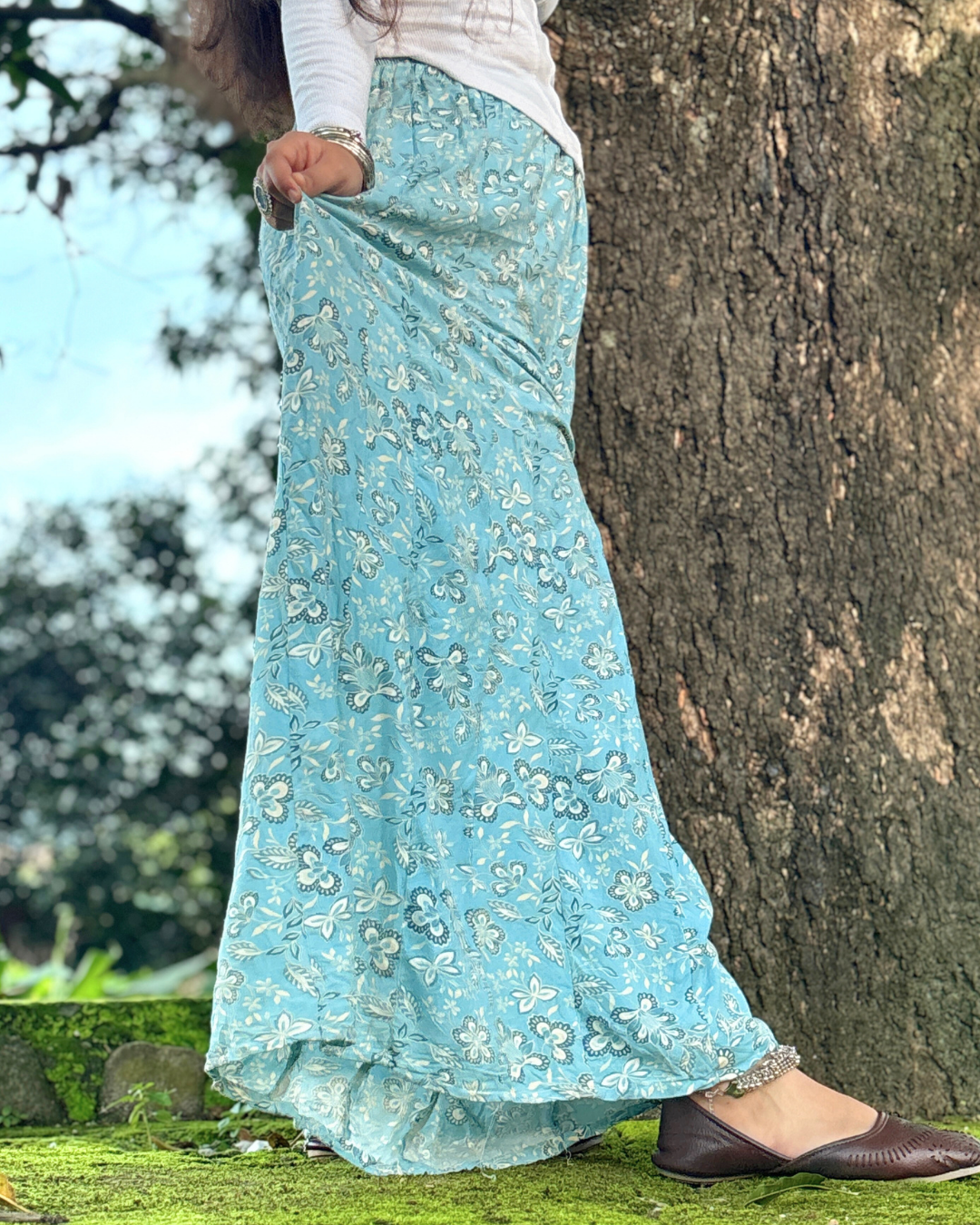 Ambar - Flared Sharara skirt for women - 100% Cotton - Image 4