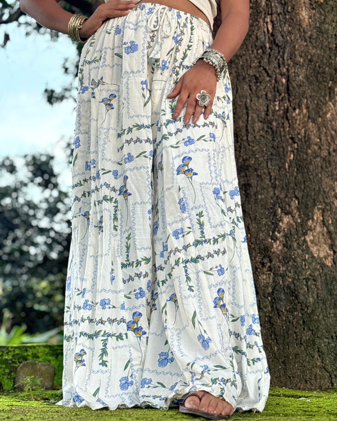 Antra - Flared Sharara skirt for women - 100% Cotton - Image 3