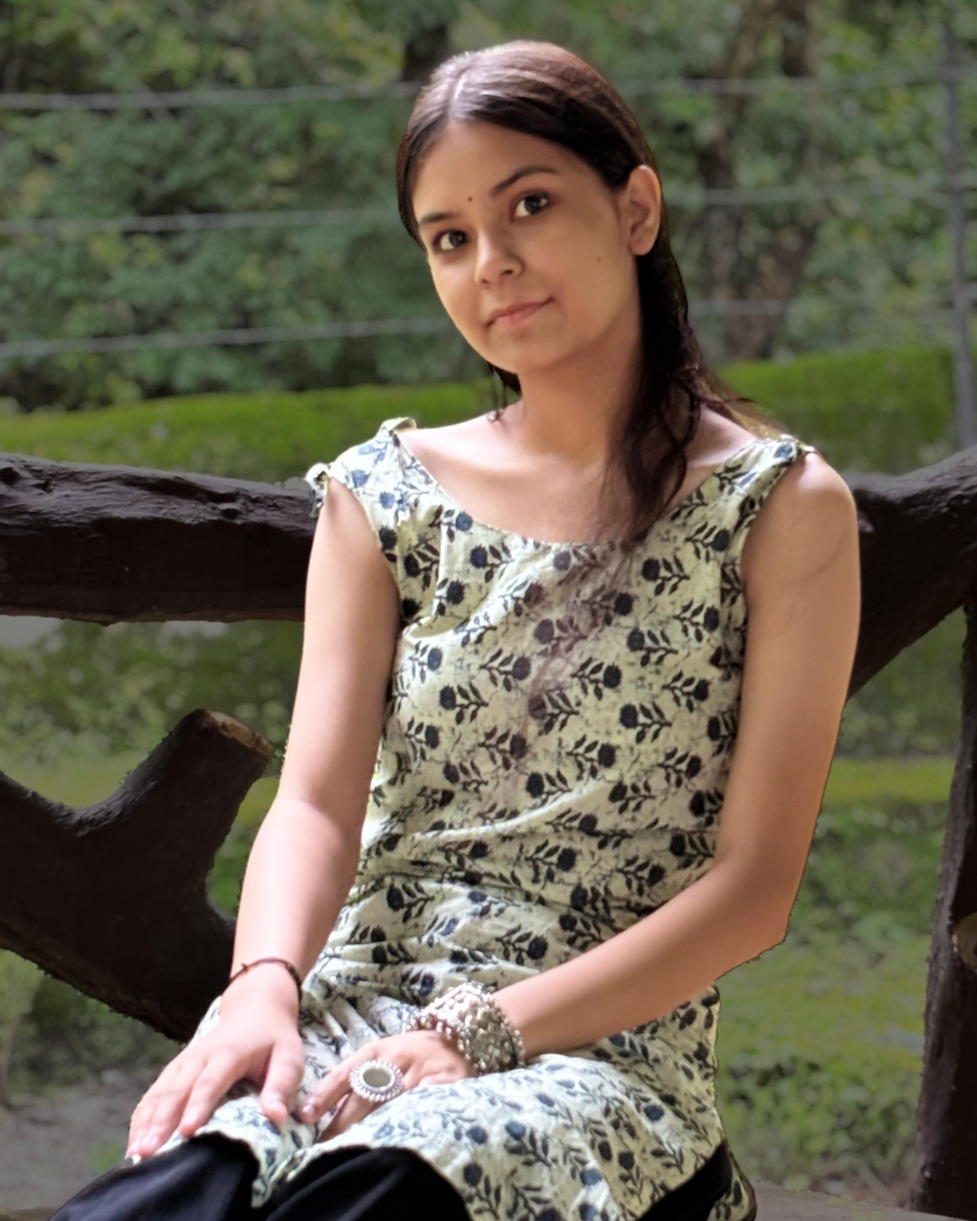 Padma - Women Floral Printed Deep Back Kurti 3 Padma - Women Floral Printed Deep Back Kurti - Image 2