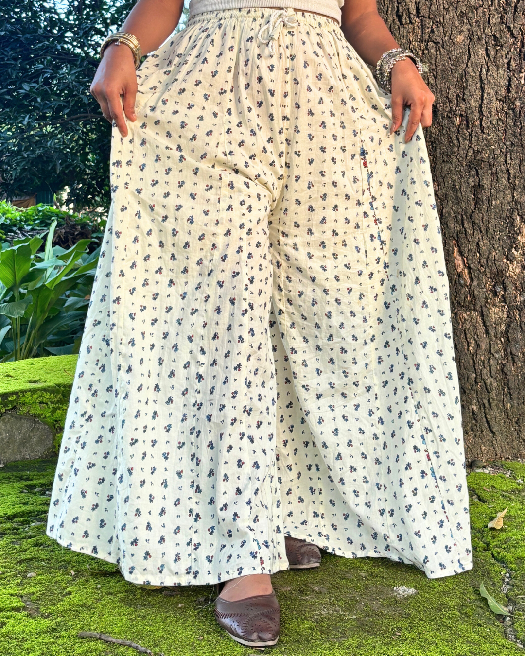 Chandni - Flared Sharara skirt for women - 100% Cotton - Image 3