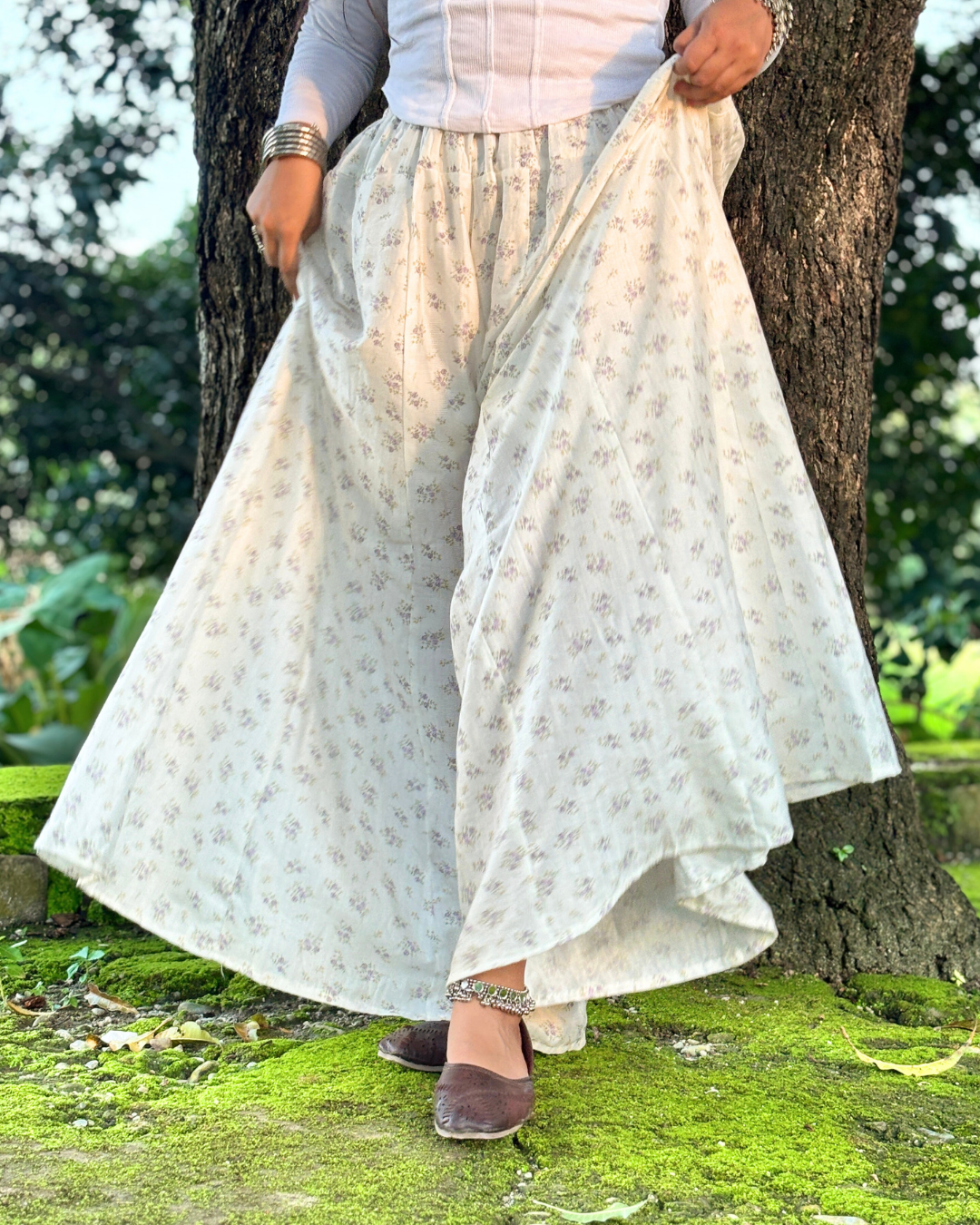 Shivani - Flared Sharara skirt for women - 100% Cotton - Image 4