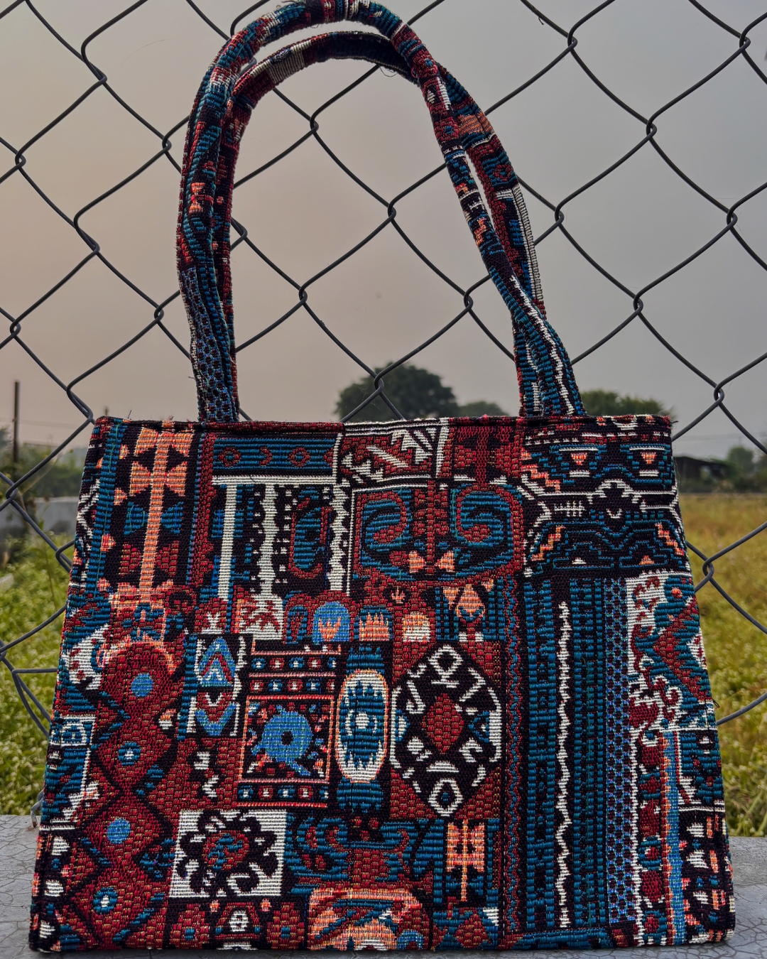 Chandrakshi Tote Bag | Hand Embroidered, Multicolor, Lightweight Build - Image 2